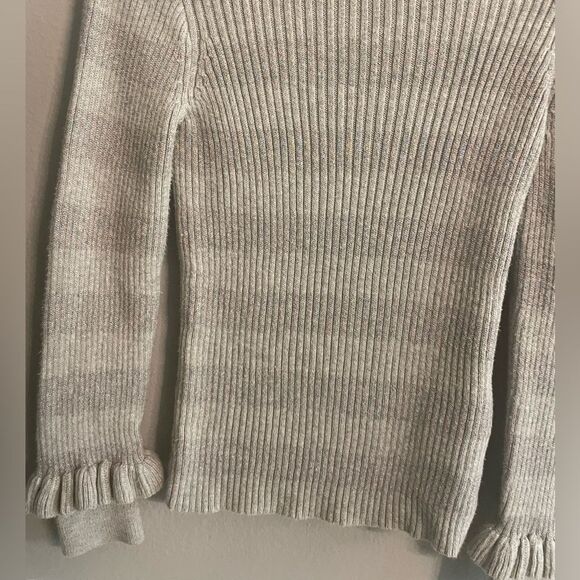 Little Girls Crewcuts J.Crew Grey Metallic turtle neck sweater, size 4/5 years - Picture 4 of 8